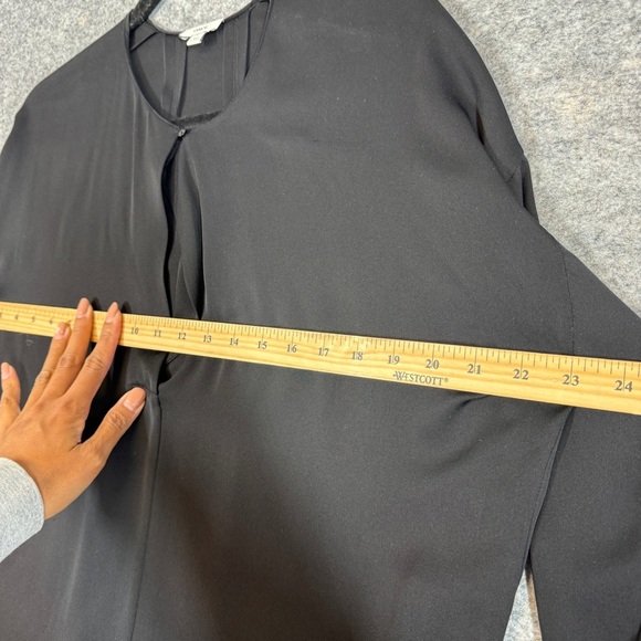 Vince Black Silk Blend Blouse  Long Sleeve Minimalist Workwear Top Size S - Picture 12 of 16